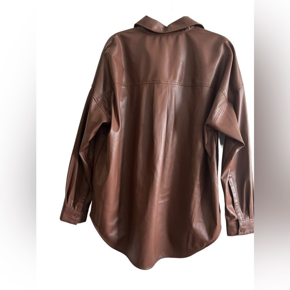 💙ELLA RAFAELLA faux leather popover shirt - Picture 3 of 7